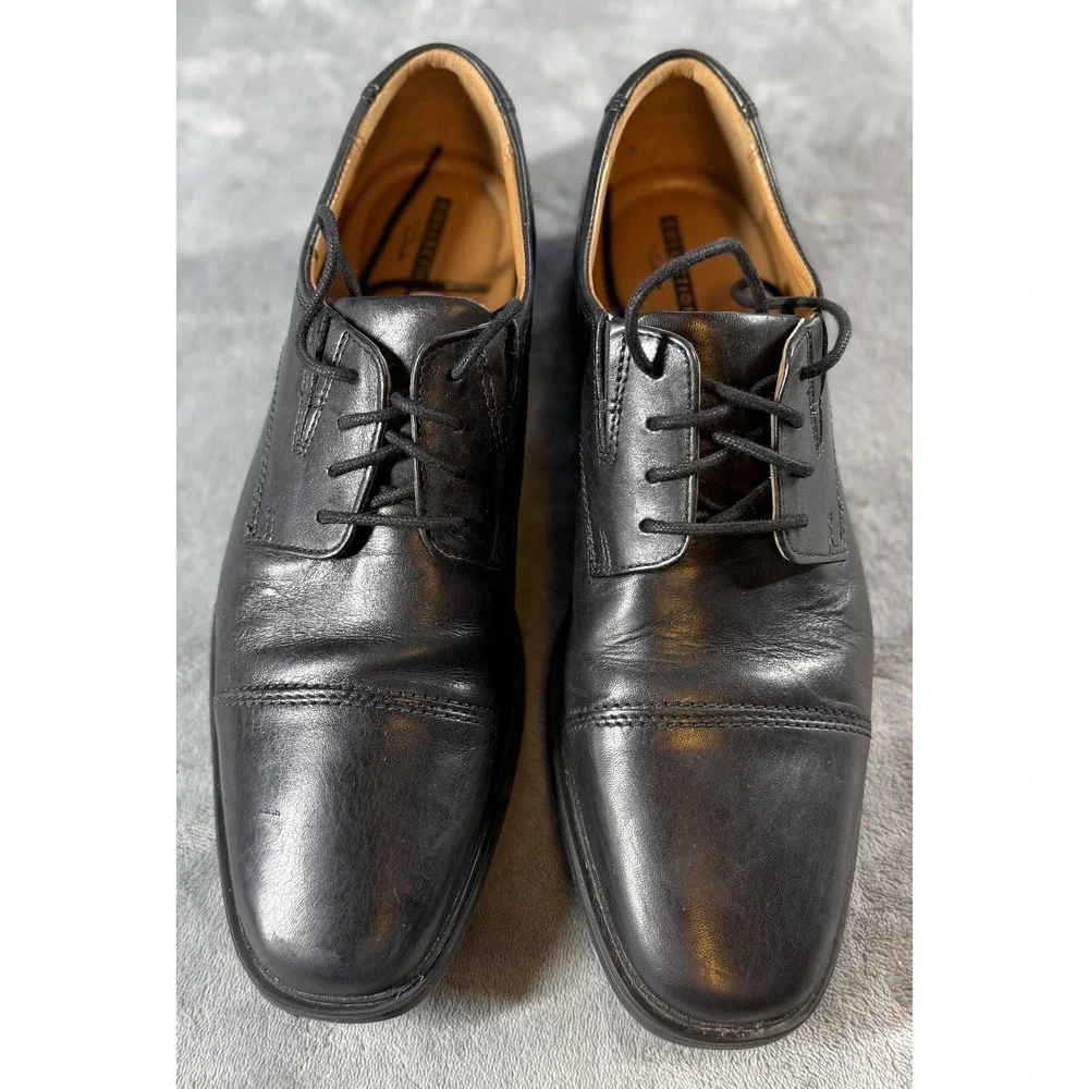 Clarks Collection Shoes Mens Size 8.5 Black Tilden Cap Toe Oxford Dress‎ Cushion